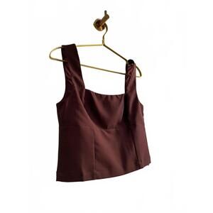 NEW NEEDII women's sienna square neck top in wine